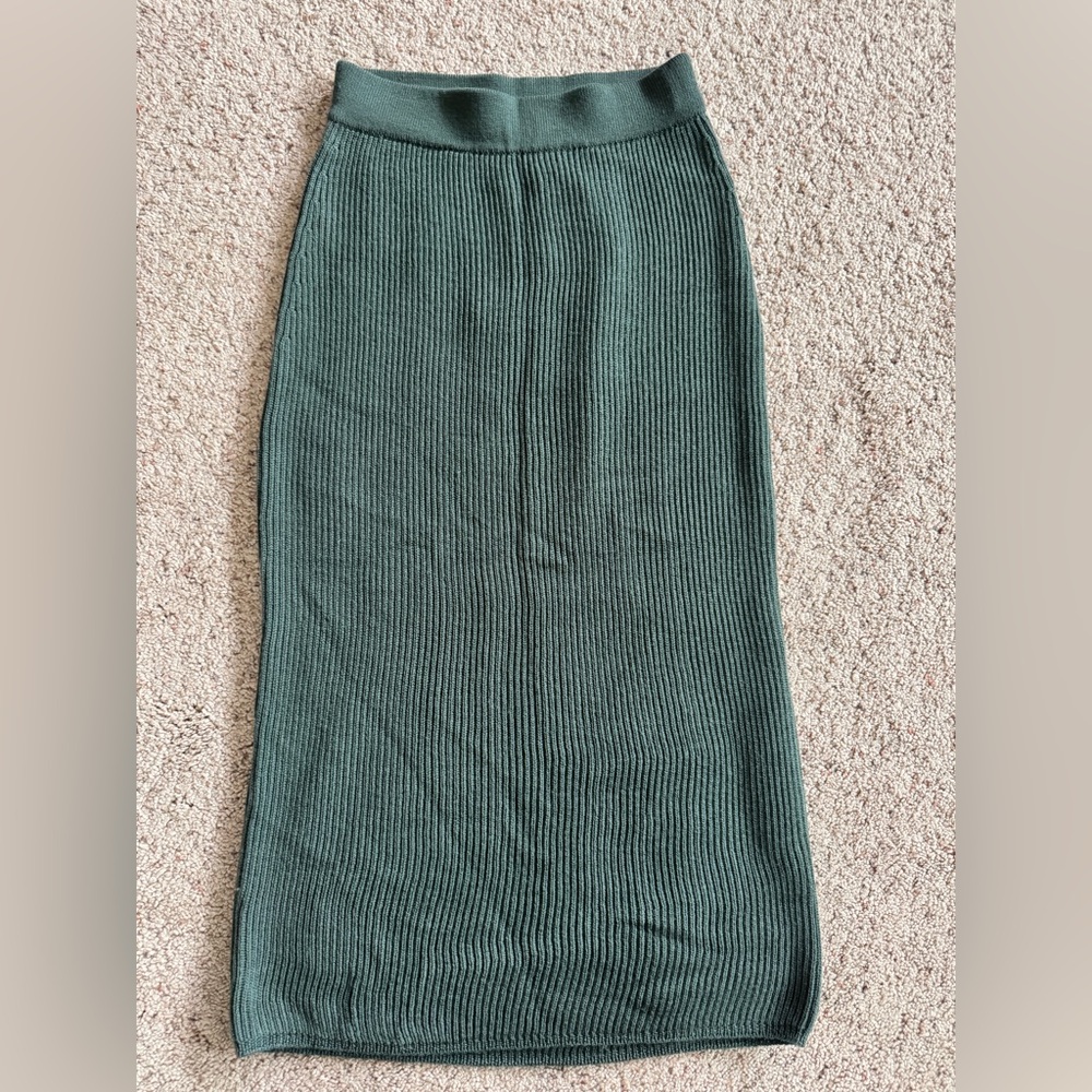 Maxmara | Emerson 100% Wool Pencil Midi Green Skirt NWT